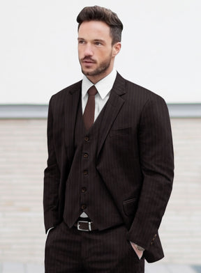 Brown Pinstripe Suit - StudioSuits