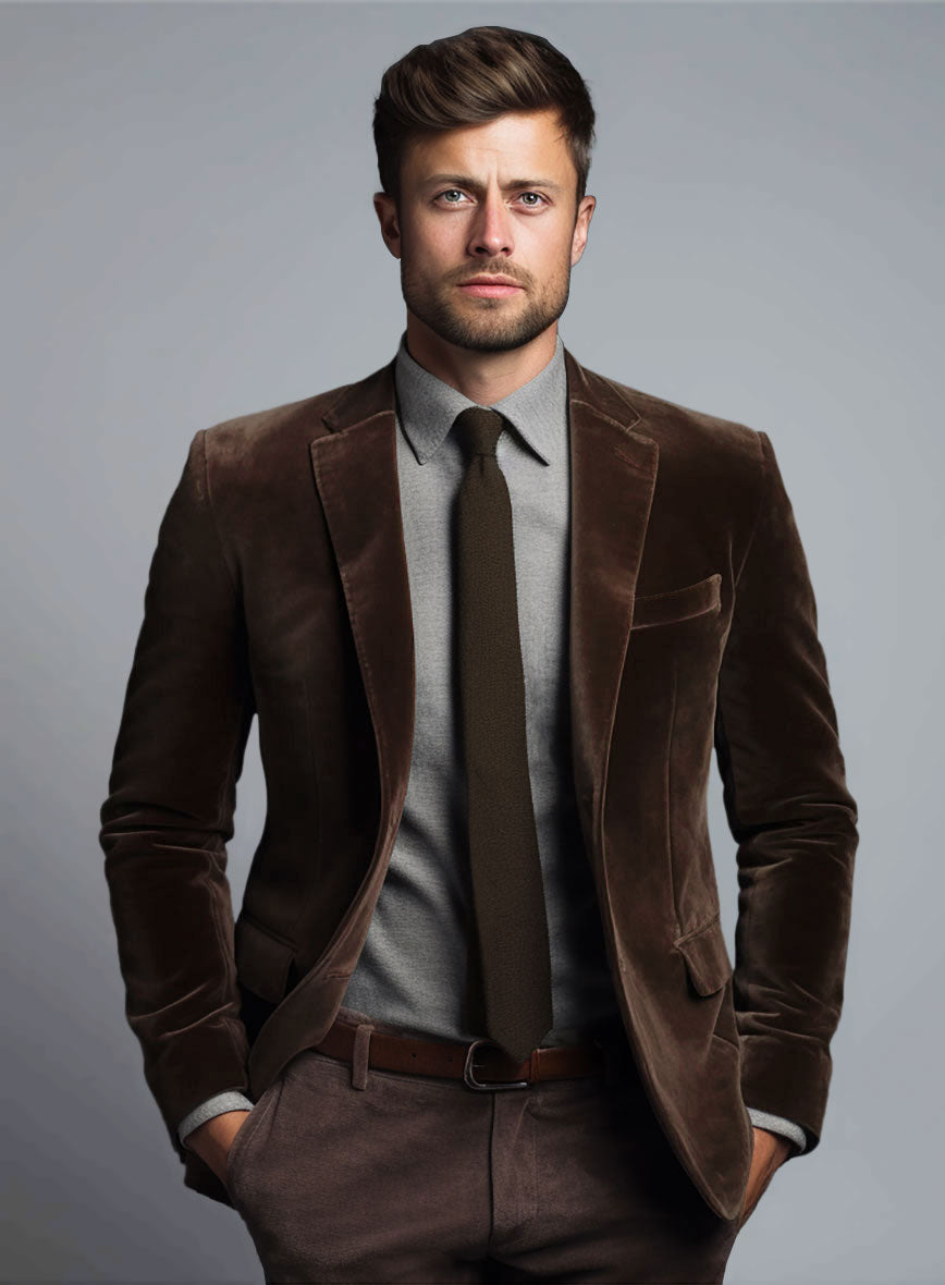 Brown Velvet Suit - StudioSuits