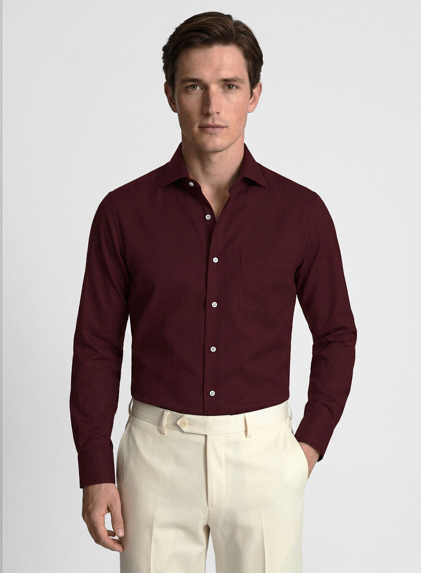 burgundy dress shirt for men Herringbone Cotton – StudioSuits The London Plains Shirts Size:3 MONTHS Glamadise - Italian fashion From $349