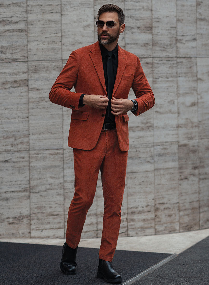 Men's Burnt Sienna Corduroy Suit by StudioSuits