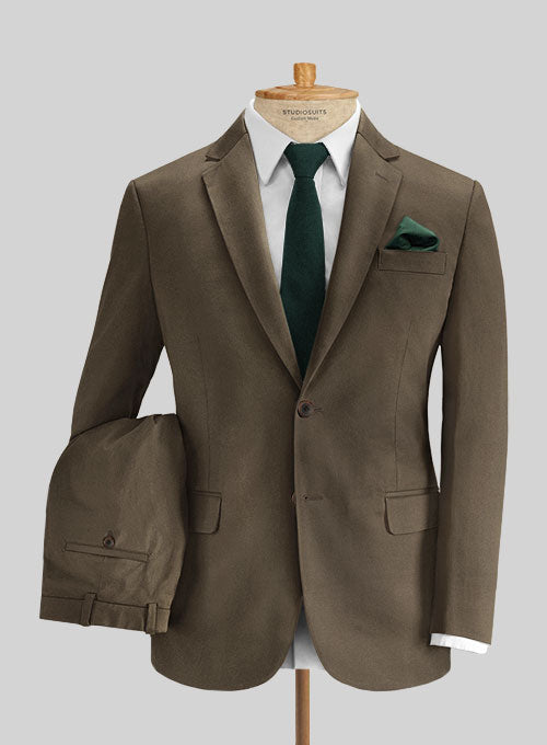 Olive Green Pinstripe Suit – StudioSuits