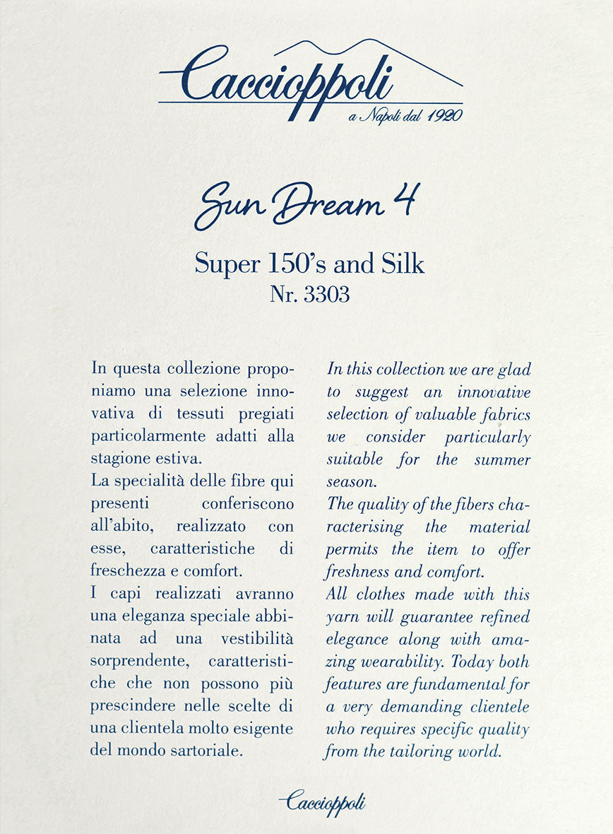 Caccioppoli Sun Dream Kiki Blue Wool Silk Pants - StudioSuits