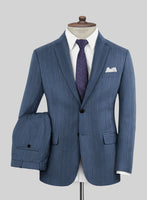 Caccioppoli Sun Dream Bansco Blue Wool Silk Suit - StudioSuits