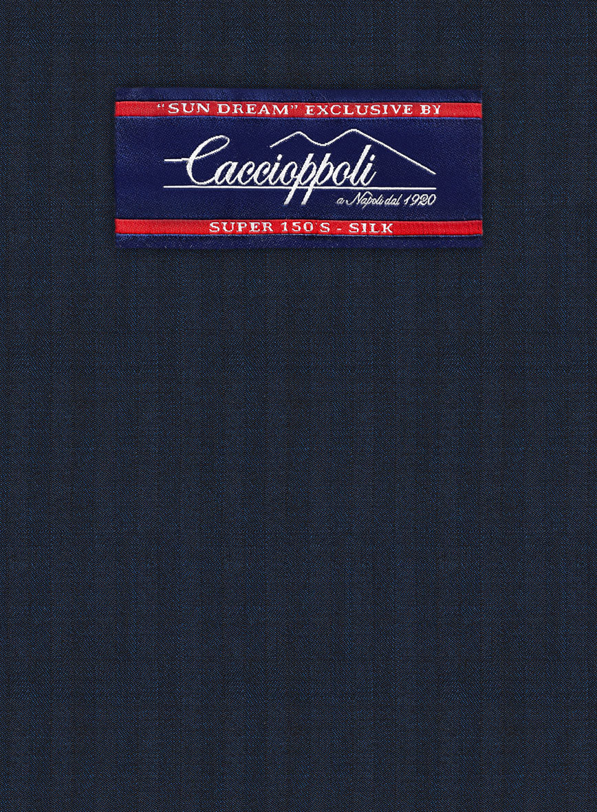 Caccioppoli Sun Dream Kiki Blue Wool Silk Pants - StudioSuits