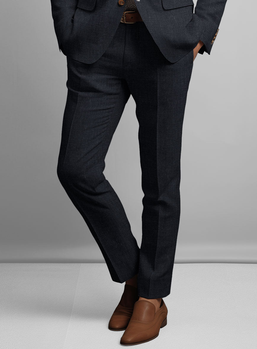 Dark Blue Linen Suit - StudioSuits