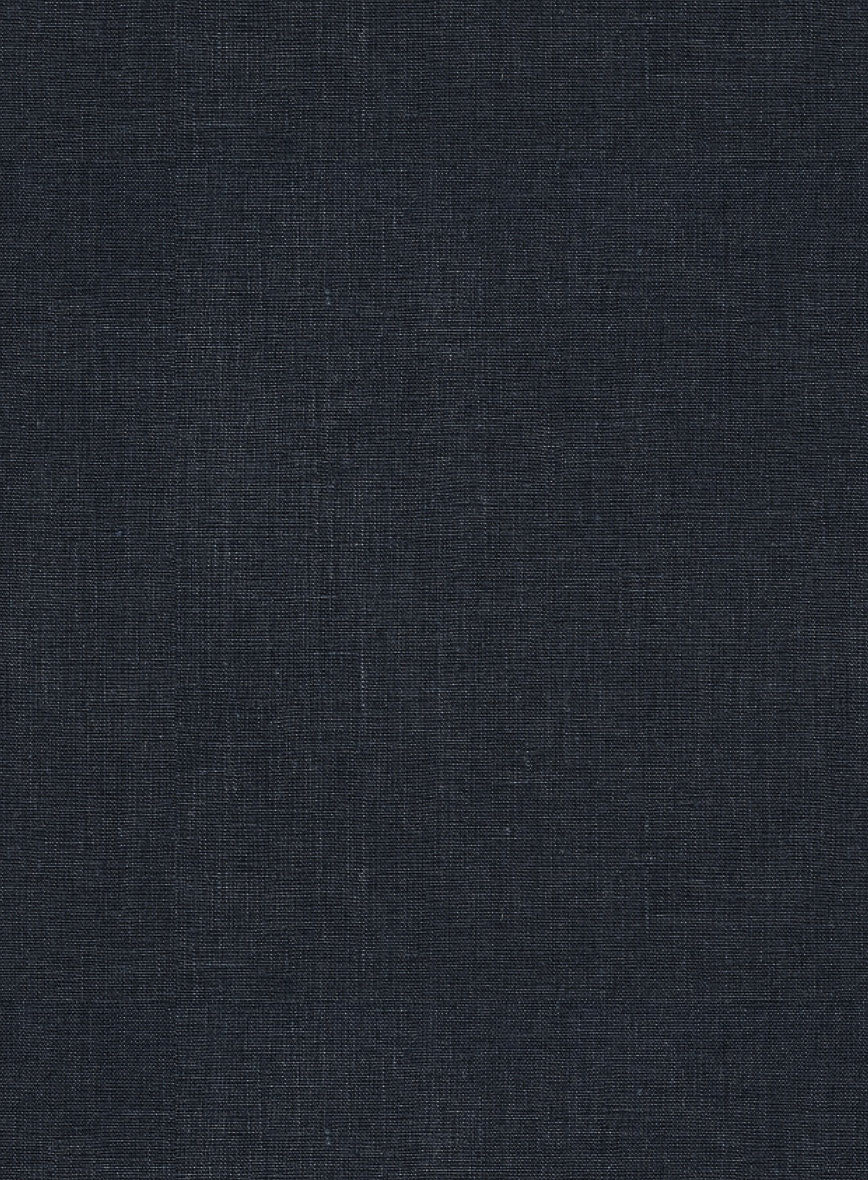 Dark Blue Pure Linen Jacket - StudioSuits