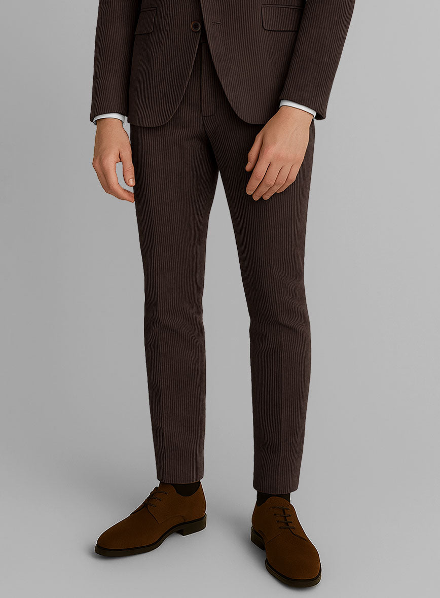 Dark Brown Thick Corduroy Pants – StudioSuits - Main Image