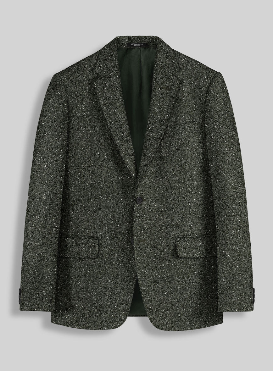 Dark Olive Flecks Donegal Tweed Jacket