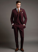 Dark Wine Heavy Tweed Suit - StudioSuits