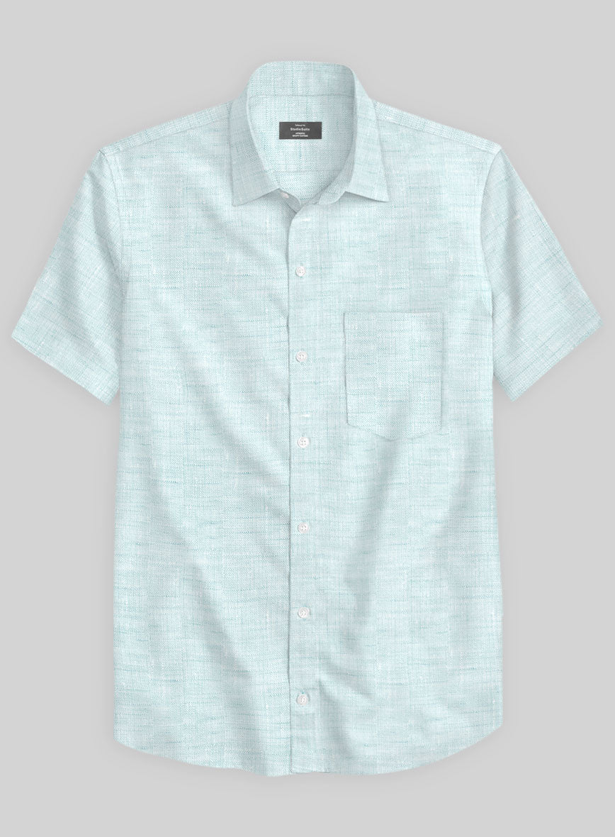 Classic button-down linen shirt - Sky