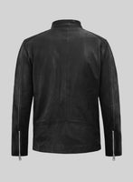 Dune Drifter Black Biker Leather Jacket - StudioSuits