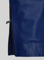 ElectraBlend Moto Rich Blue Leather Pants - StudioSuits