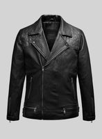 Emberstrike Black Biker Leather Jacket - StudioSuits