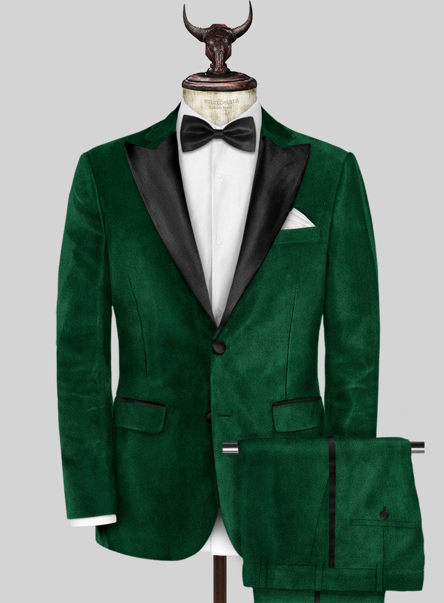 StudioSuits- Emerald Green Velvet Tuxedo Suit