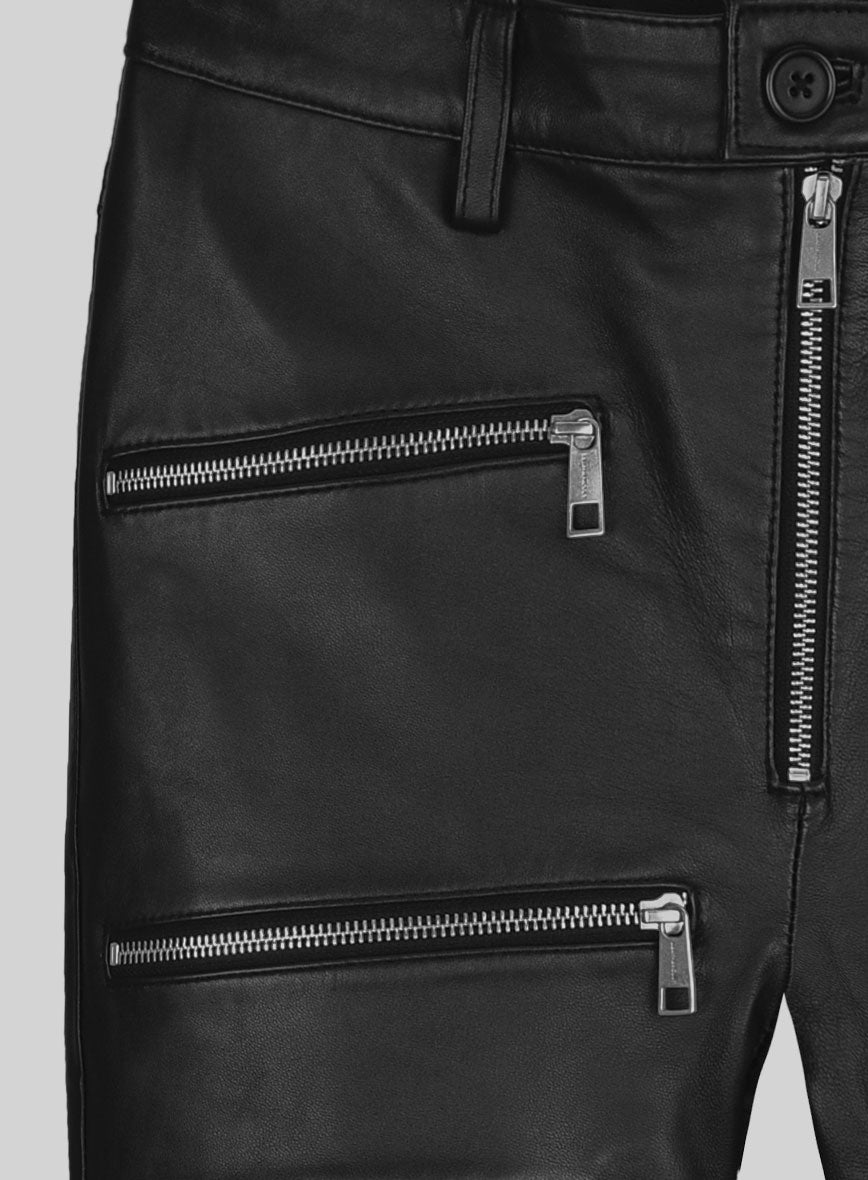 Esoteric Zipper Leather Jeans - StudioSuits