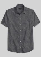 European Anchor Gray Linen Shirt - StudioSuits