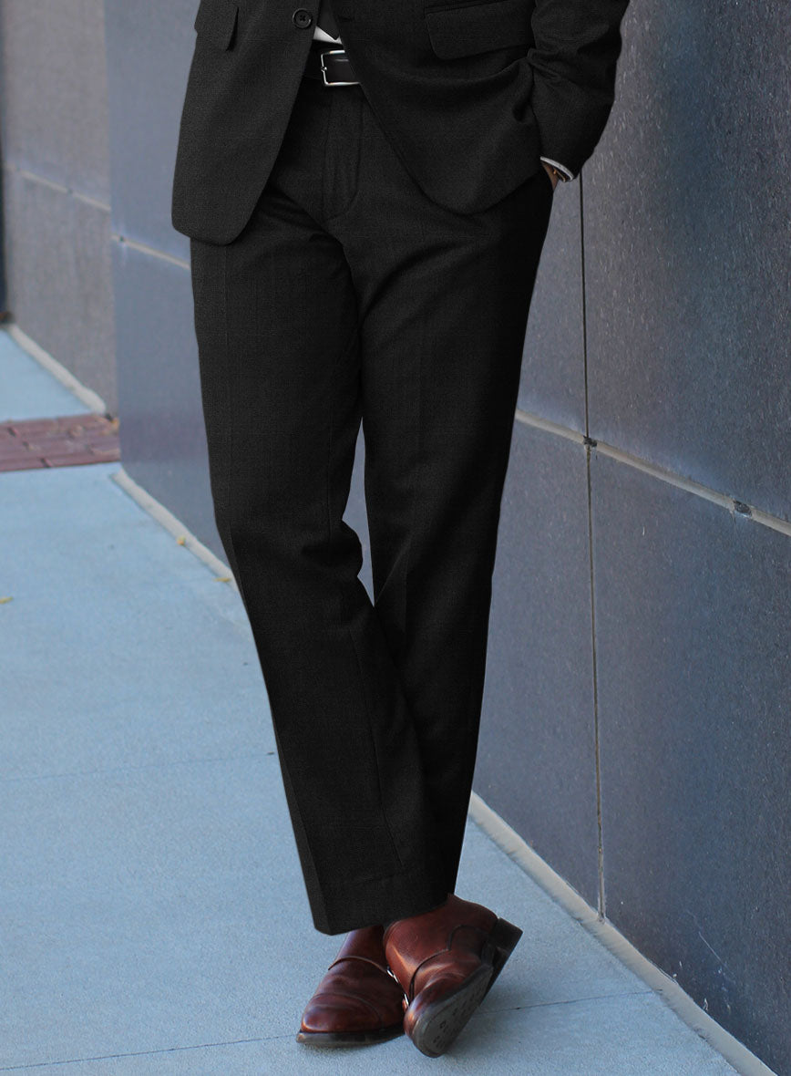 Fresco Black Wool Suit - StudioSuits