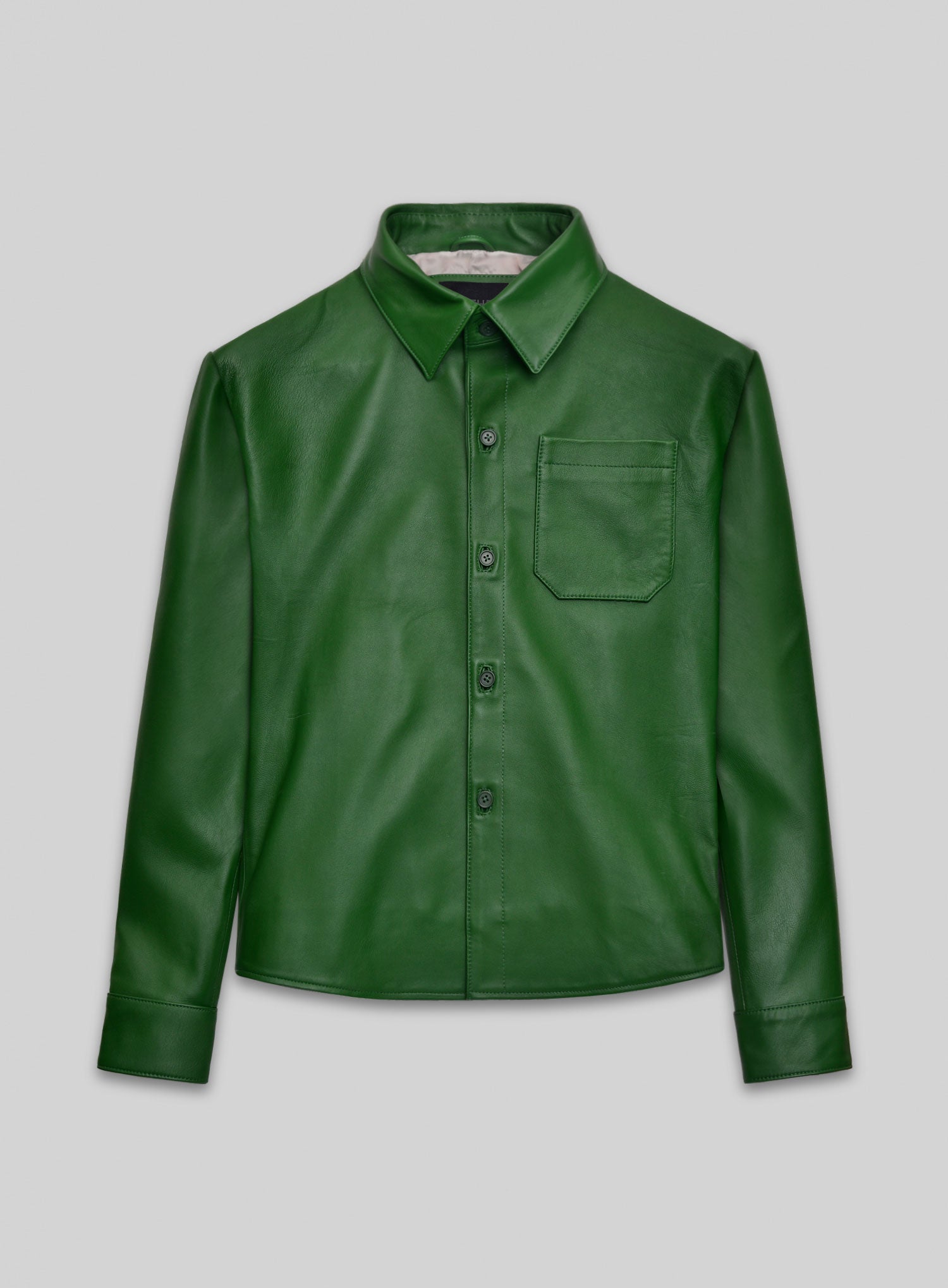 Men's Galactic Brazil Green Leather Shirt by StudioSuits