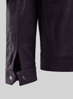 Galeforce Purple Biker Leather Jacket - StudioSuits