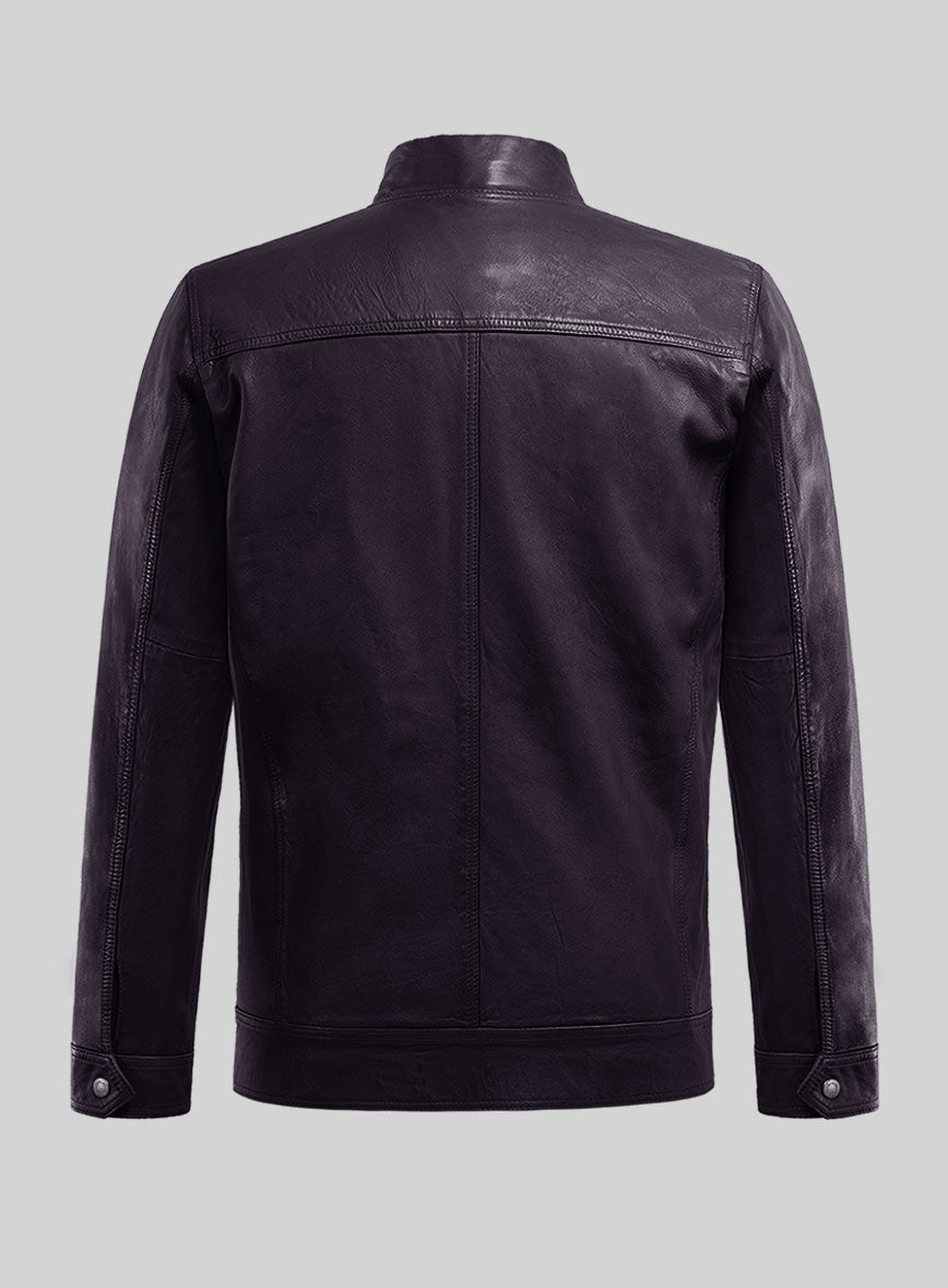Galeforce Purple Biker Leather Jacket - StudioSuits