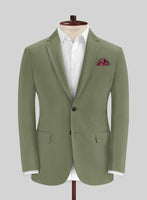 Green Feather Cotton Canvas Stretch Suit - StudioSuits