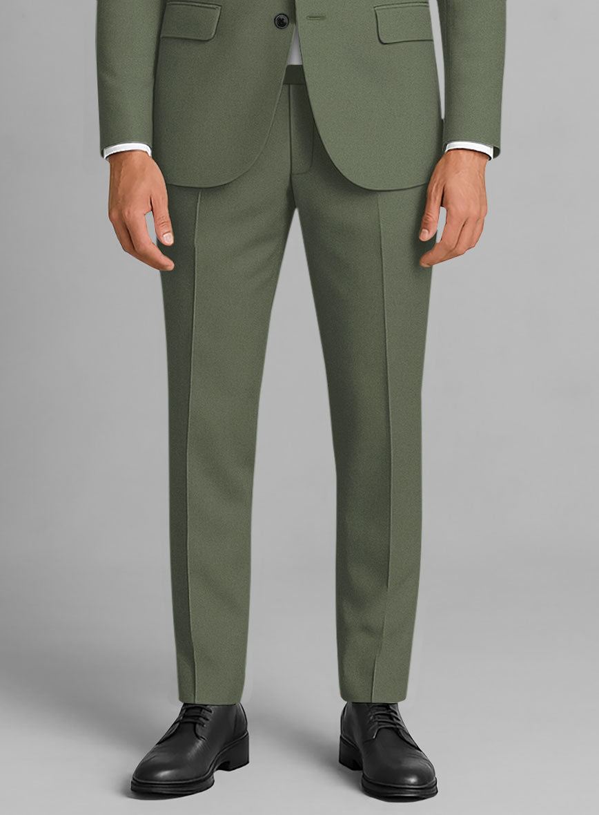 Men's Green Cotton Power Stretch Chino Pants by StudioSuits Men's Green Cotton Power Stretch Chino Pants by StudioSuits