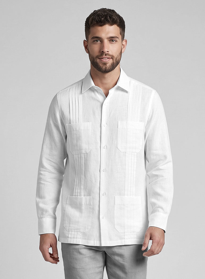 guayabera dress shirt SS you can personalize the style and fit of the Cuban shirts to suit your tailoring requirements. Men's 100% Linen Guayabera Long