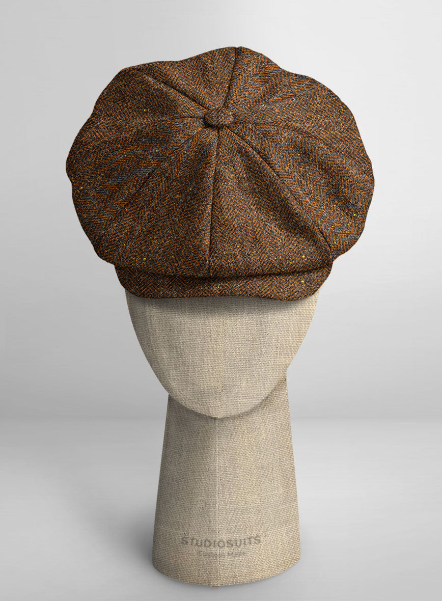 ✨NEW Vintage style Brown Embroidered newsboy  hat Cap Vintage Cotton Letter Embroidery Beret Adjustable Flat  main image 2