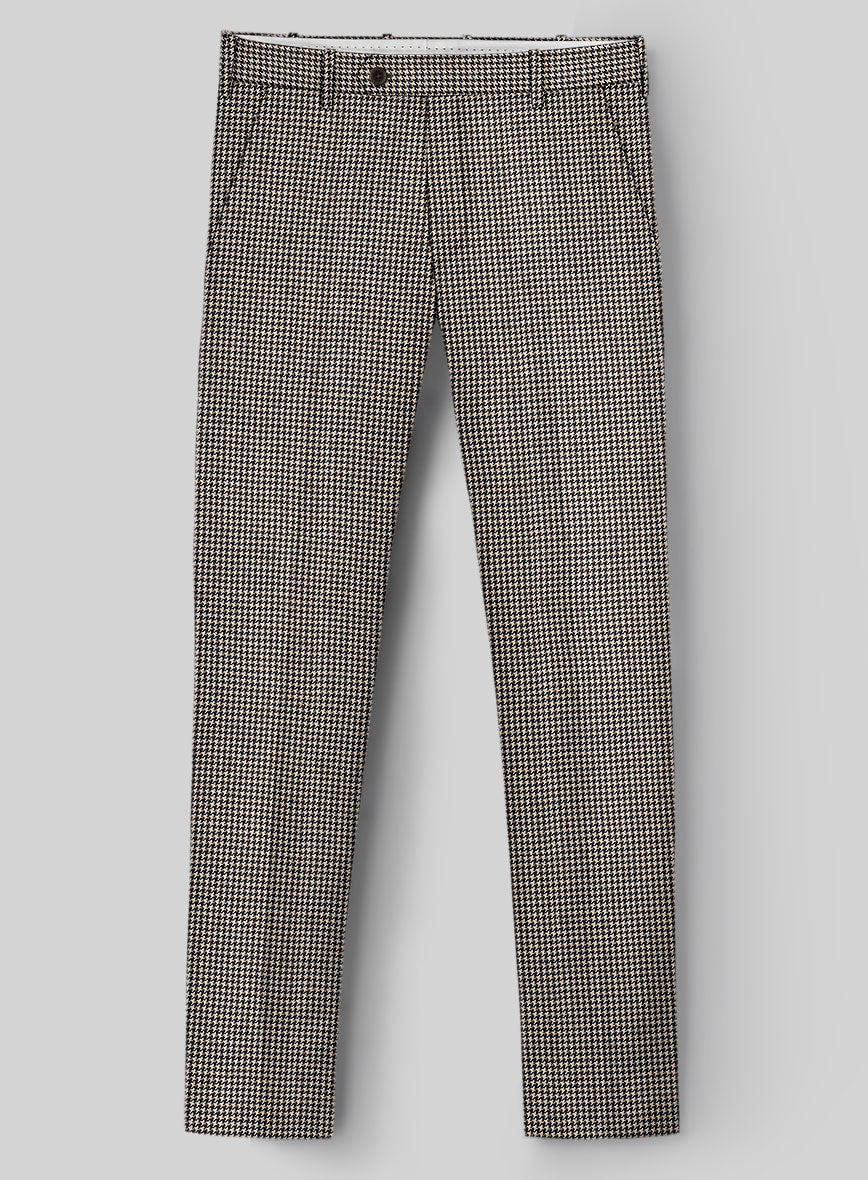 Hardy Minnis Beige Houndstooth Wool Suit - StudioSuits