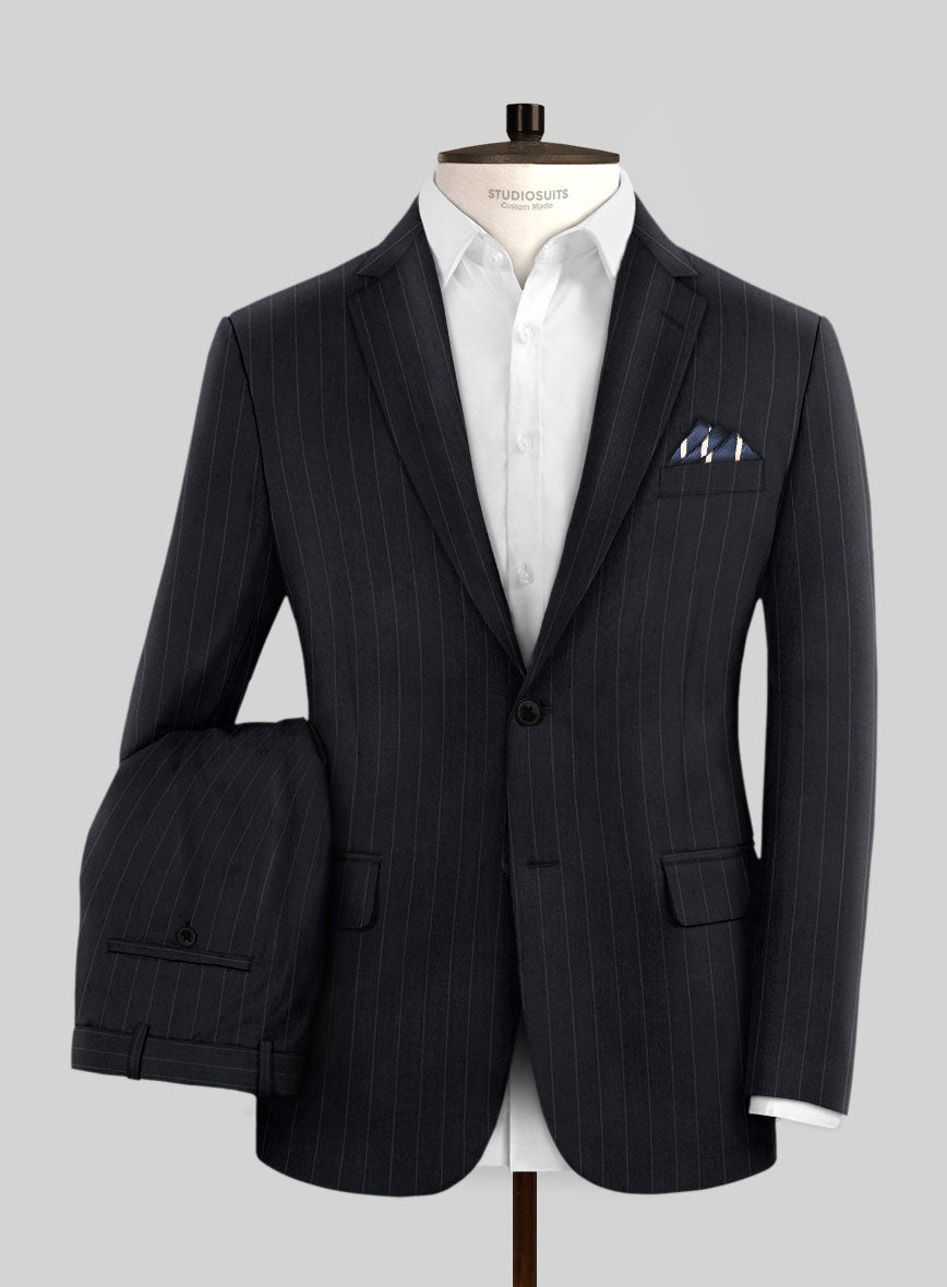 Hardy Minnis Midnight Blue Pinstripe Wool Suit – StudioSuits