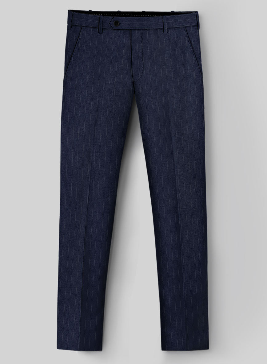 Hardy Minnis Navy Blue Pinstripe Wool Pants  StudioSuits