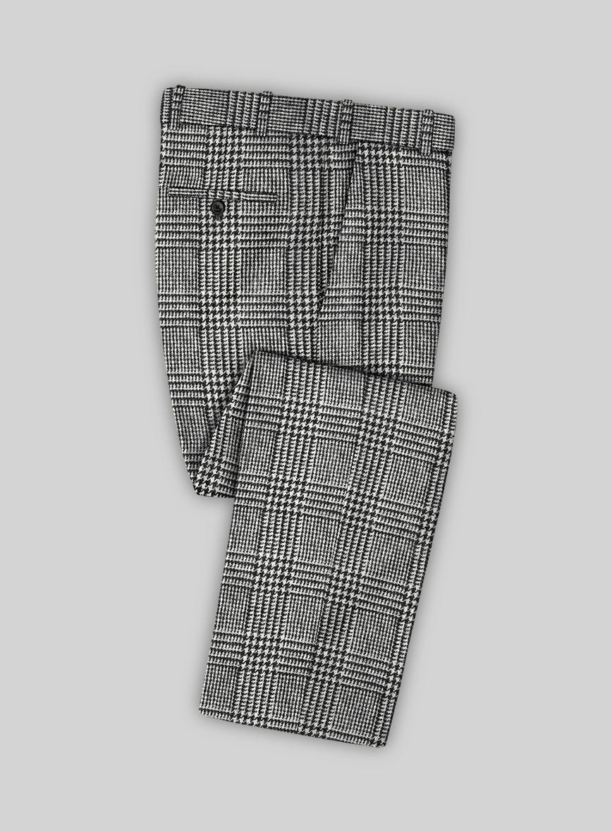 Tweed Glencheck  Suspenders Pants