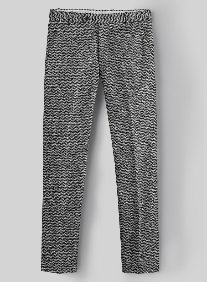 Harris Tweed Gray Herringbone Pants