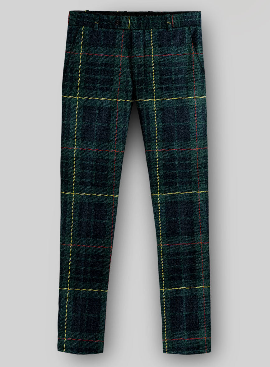 Harris Tweed Dark Green Tartan Pants – StudioSuits