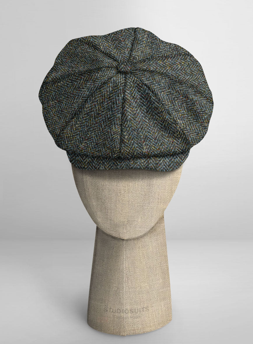 Harris Tweed Ridge Blue Herringbone Newsboy Cap – StudioSuits