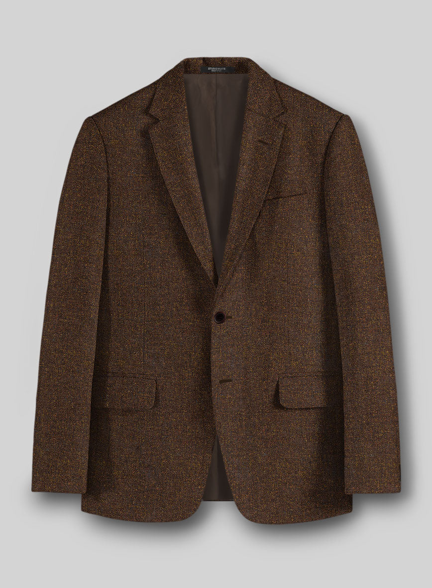 Heathered Brown Tweed Jacket – StudioSuits - Main Image