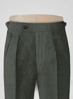 Heavy Linen Green Highland Trousers - StudioSuits