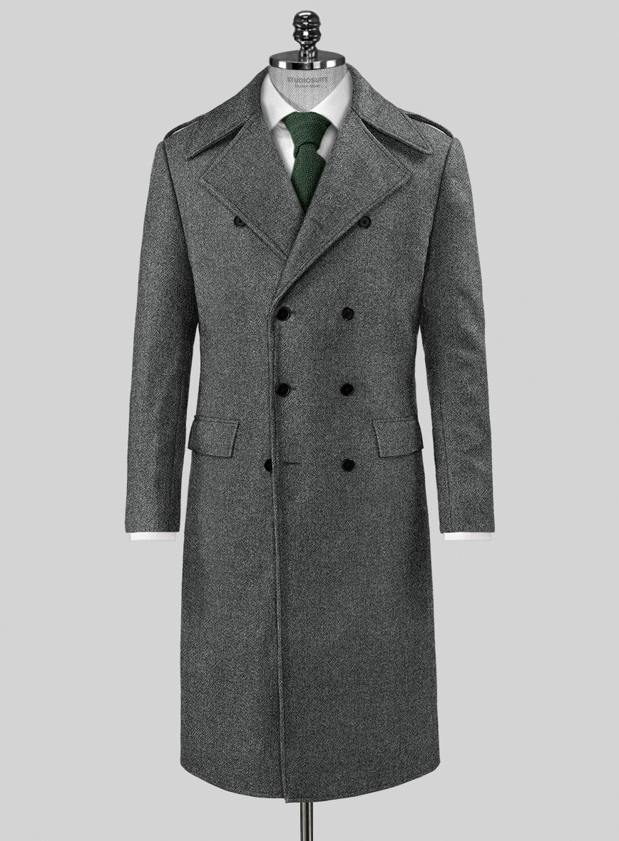 Highlander Gray Tweed GQ Overcoat StudioSuits