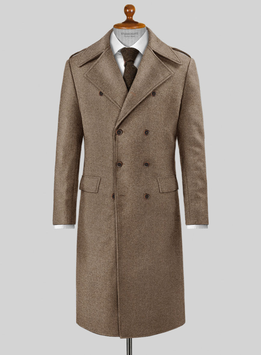tobacco wool coat StudioSuits- Highlander Light Tobacco Tweed GQ Overcoat tobacco wool coat StudioSuits- Highlander Light Tobacco Tweed GQ Overcoat