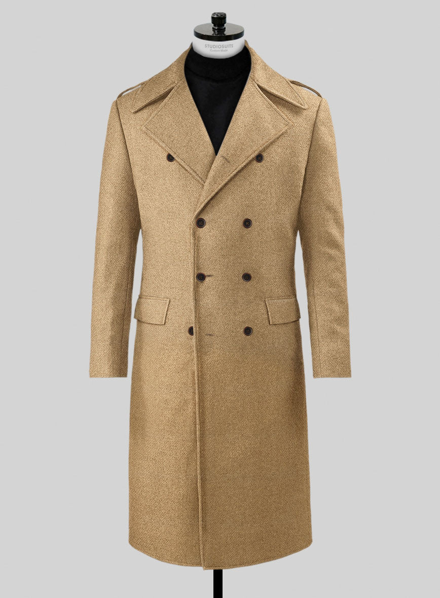 Highlander Sahara Beige Tweed GQ Overcoat - StudioSuits
