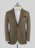 Huddersfield Brown Glen Pure Wool Jacket - StudioSuits