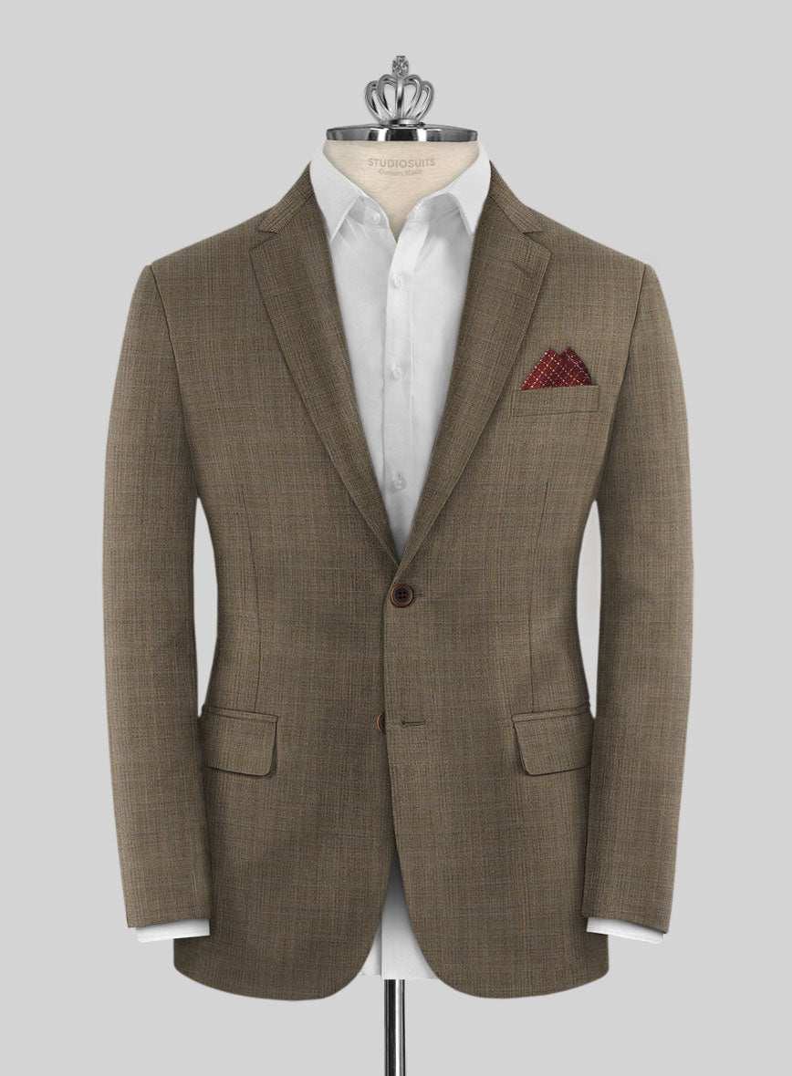 Huddersfield Brown Glen Pure Wool Suit - StudioSuits