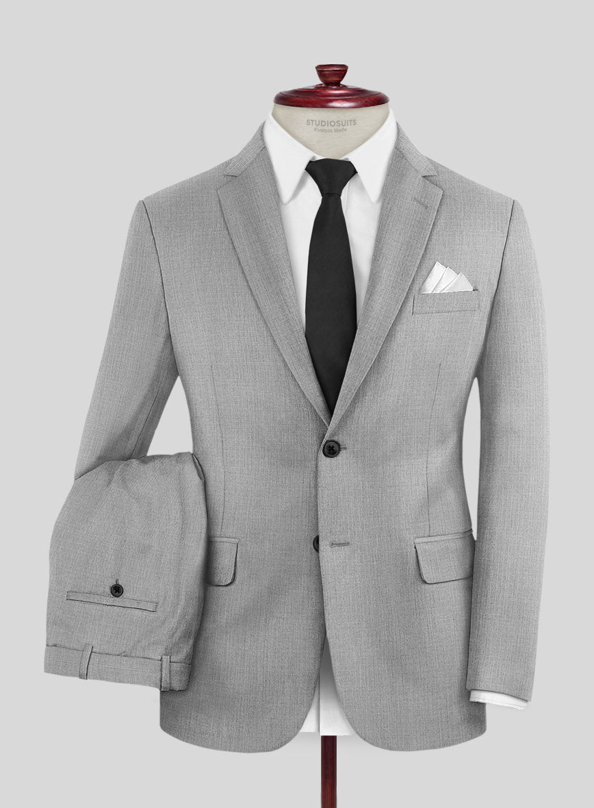 Huddersfield Stretch Light Gray Wool Suit – StudioSuits