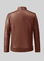 Ignite Moto Tan Biker Leather Jacket - StudioSuits