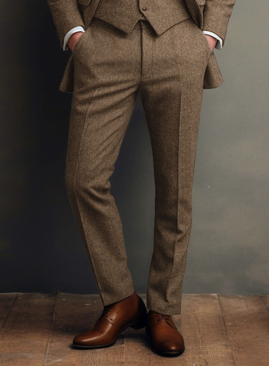 Irish Brown Herringbone Tweed Suit - StudioSuits