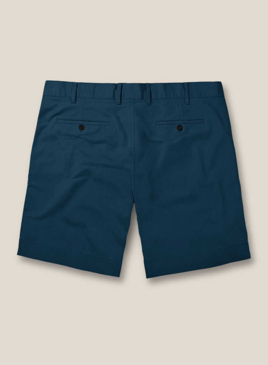 Italian Astronaut Blue Cotton Stretch Shorts - StudioSuits
