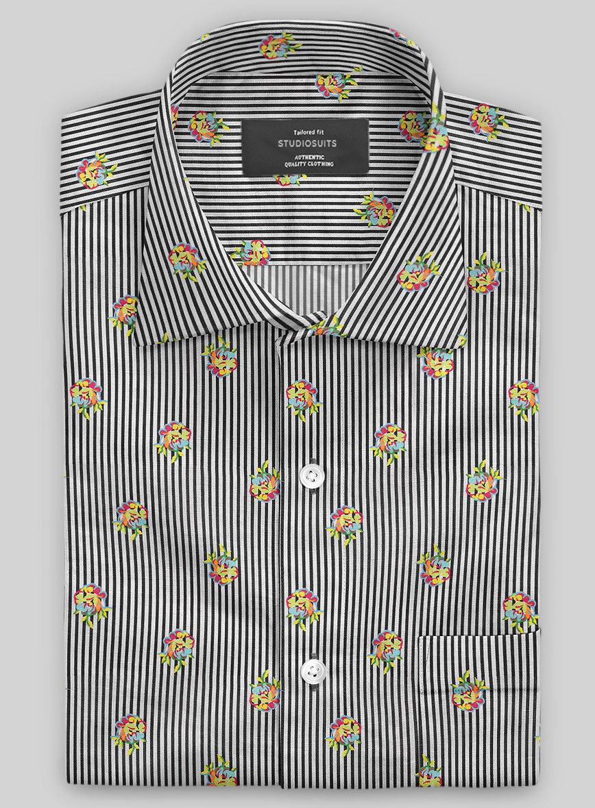 bengal stripe dress shirt Italian Bengal Stripe Black Summer Linen Shirt – StudioSuits