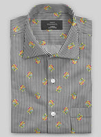 Italian Bengal Stripe Black Summer Linen Shirt - StudioSuits