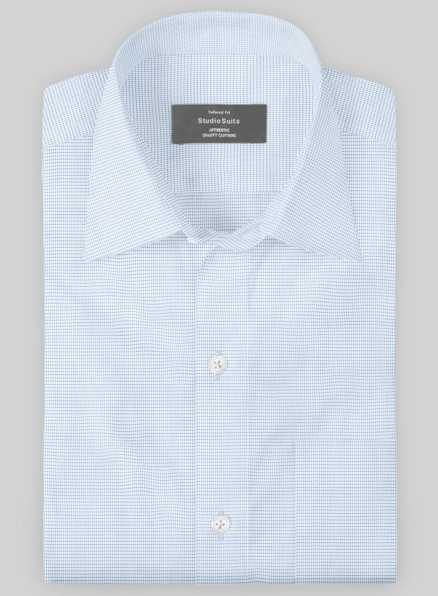 Italian Blue Grid Shirt – StudioSuits