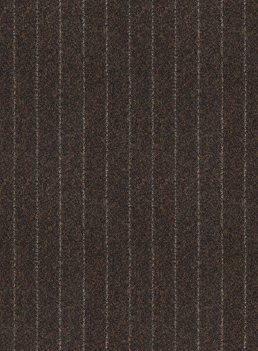 Italian Brown Stripe Clano Tweed Pants - StudioSuits